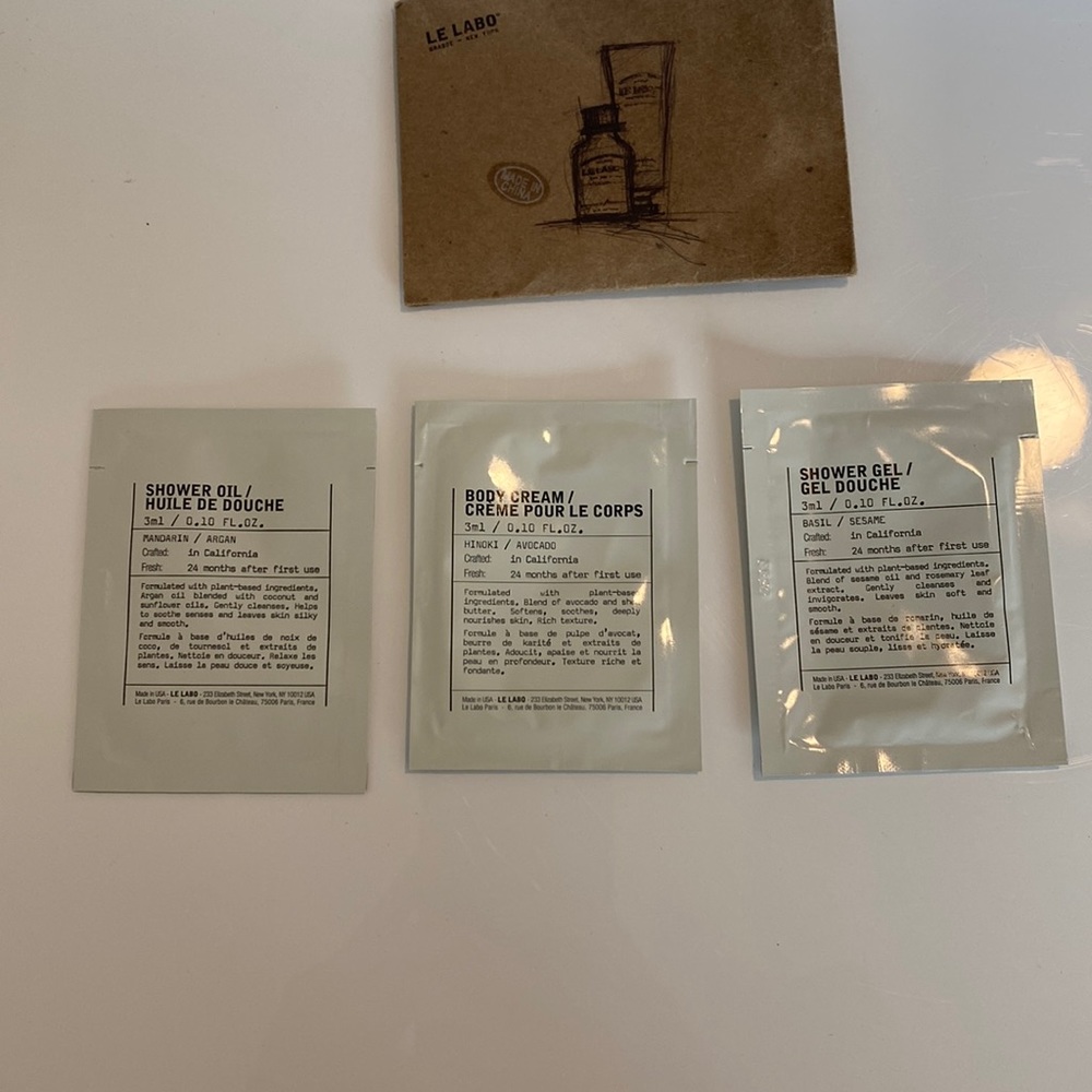 Le Labo body samples